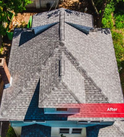 after-grey An after shot of a brand new roof done by Buck Buckley's team.